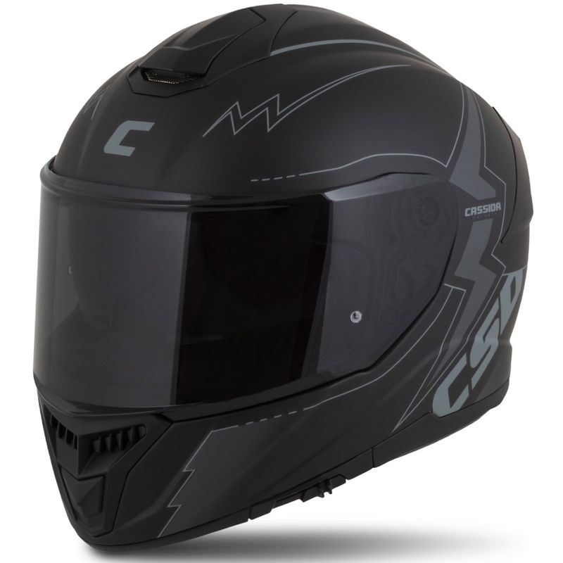 Cassida Integral GT 2.1 Flash Musta-harmaa Integral moottoripyöräilykypärä