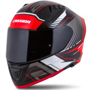 Cassida Aero Drome musta-puna-valko-harmaa integraalinen moottoripyöräilykypärä