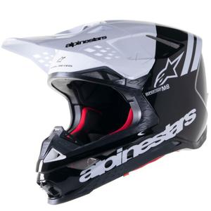 Alpinestars Supertech S-M8 Radium 2 Motocross kypärä musta ja valkoinen