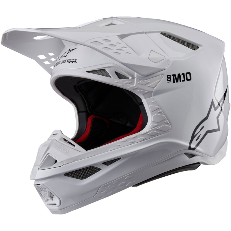 Alpinestars Supertech S-M10 kiinteä valkoinen motocross kypärä