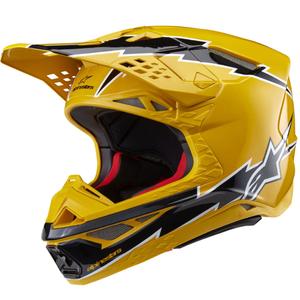Alpinestars Supertech S-M10 Ampress Motocross kypärä Musta ja keltainen