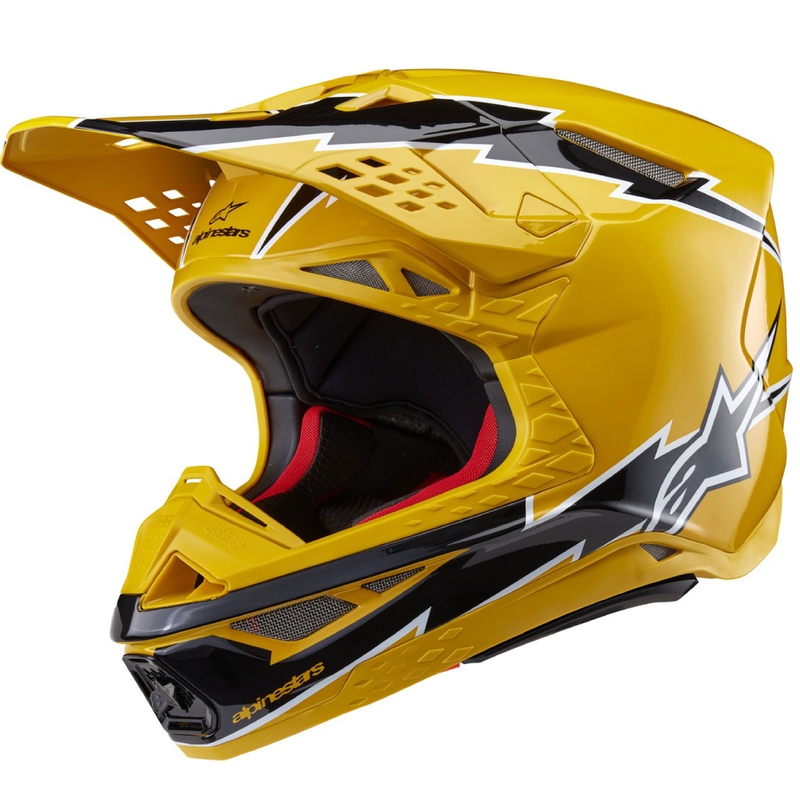Alpinestars Supertech S-M10 Ampress Motocross kypärä Musta ja keltainen