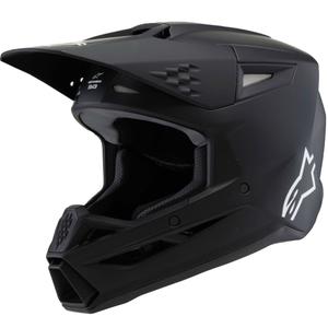 Alpinestars S-M3 Solid Black Matte Lasten motocross kypärä