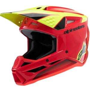 Lasten motocross kypärä Alpinestars S-M3 FRAY punainen-fluo-kelta-musta