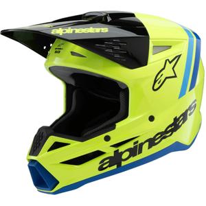 Lasten motocross kypärä Alpinestars S-M3 RADIUM fluo keltainen-musta-sininen