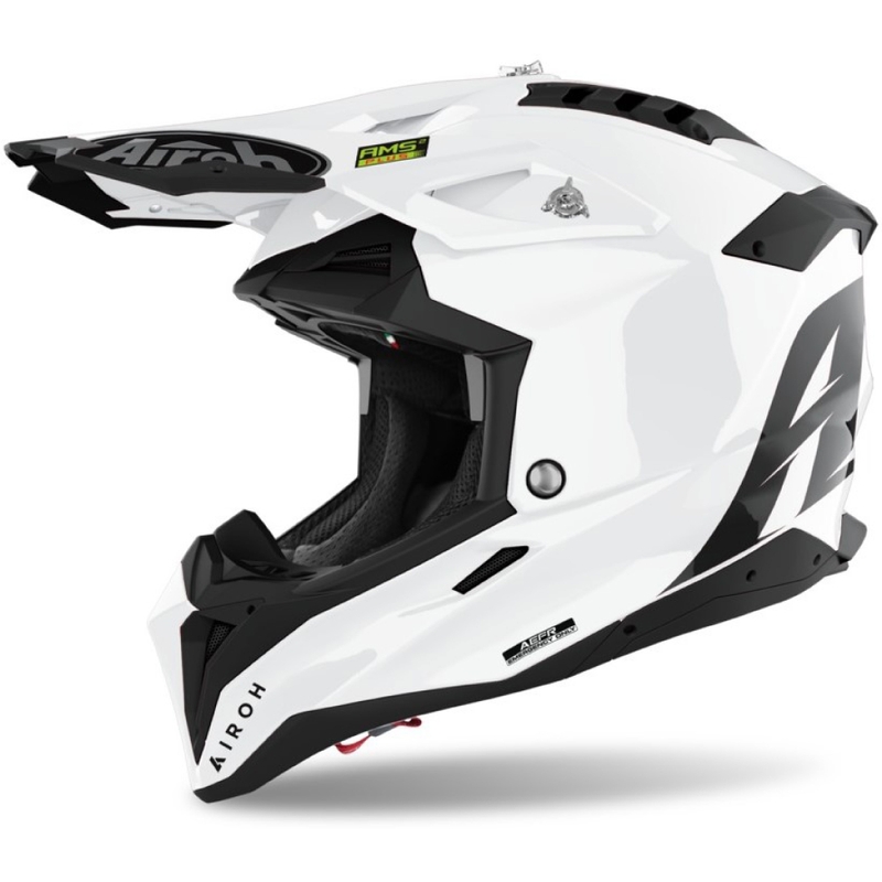 Motocross kypärä Airoh Aviator 3.0 väri valkoinen kiiltävä