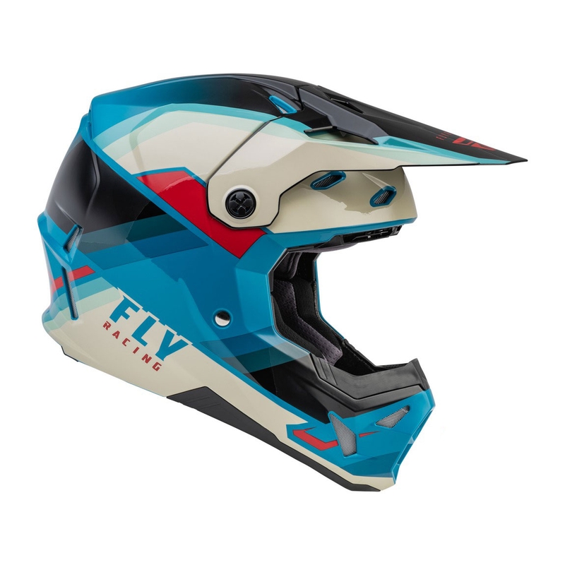 Motocross kypärä FLY Racing Formula CP musta-harmaa-turkoosi