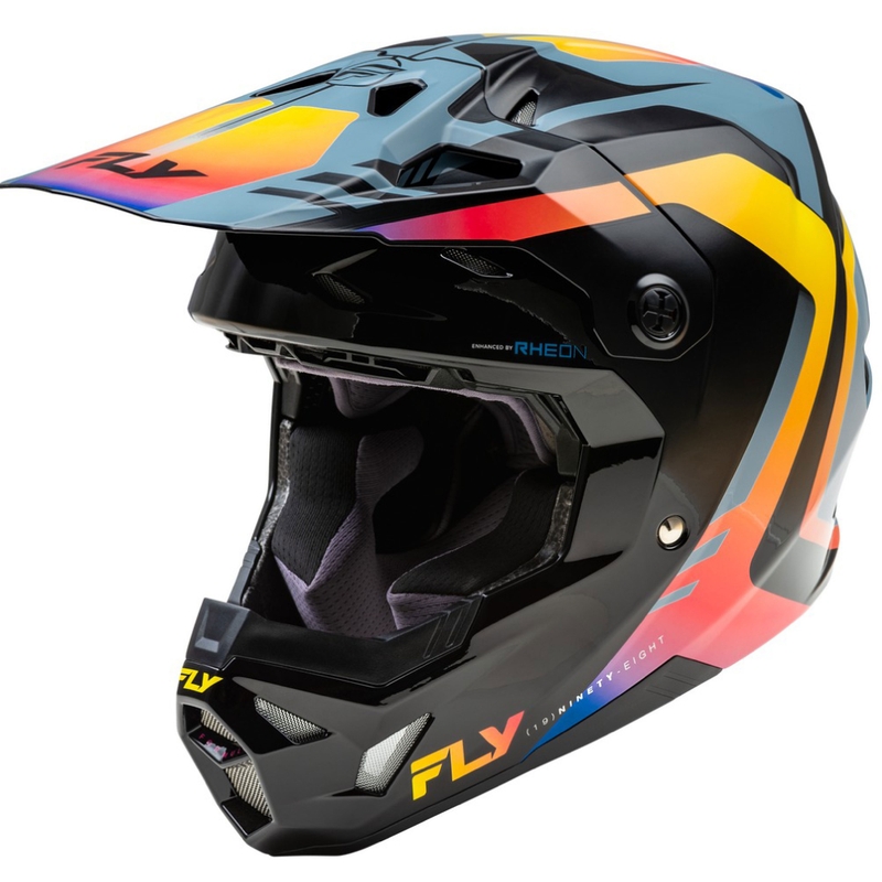 Motocross kypärä FLY Racing Formula CP musta-harmaa-maaruskaari