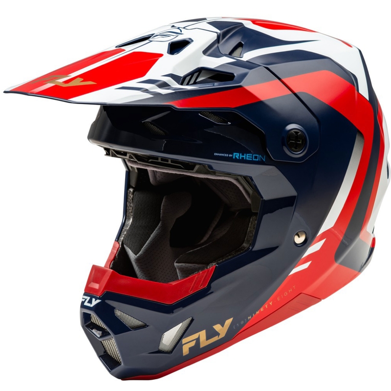 Motocross kypärä FLY Racing Formula CP punavalkoinen-sininen