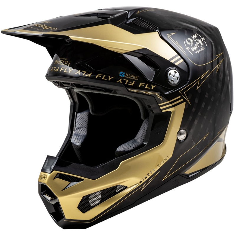 Motocross kypärä FLY Racing Formula S Carbon musta-kultainen