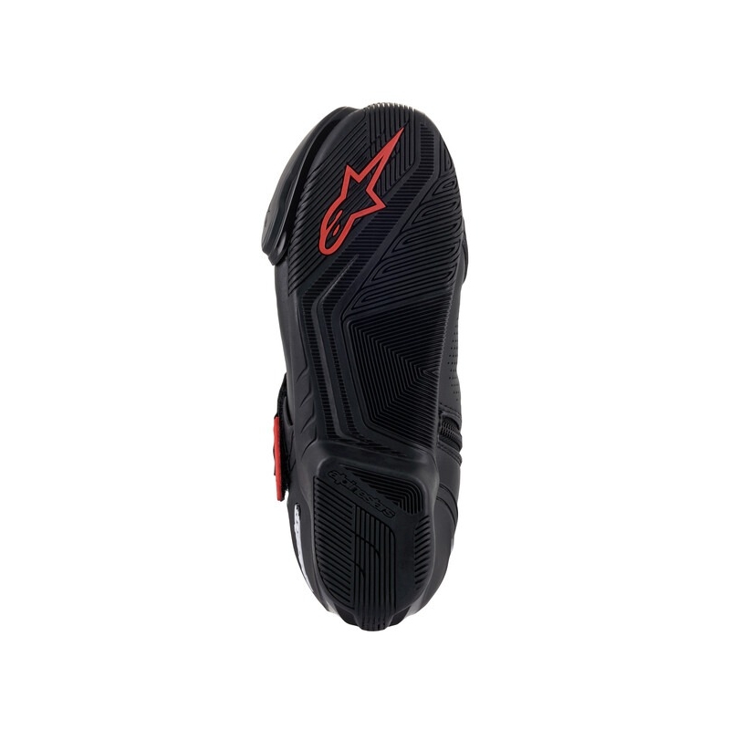 Alpinestars SMX-1 R tuuletetut mustat ja punaiset moottoripyöräsaappaat