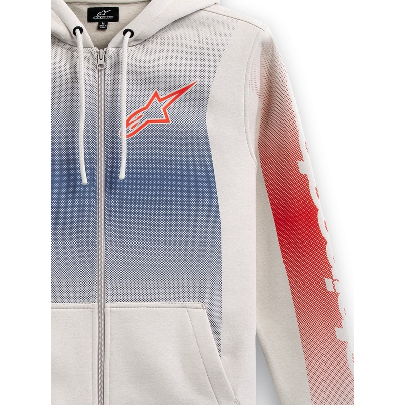 Mikina Alpinestars Arising Hoodie bílo offwhite-modro-červená