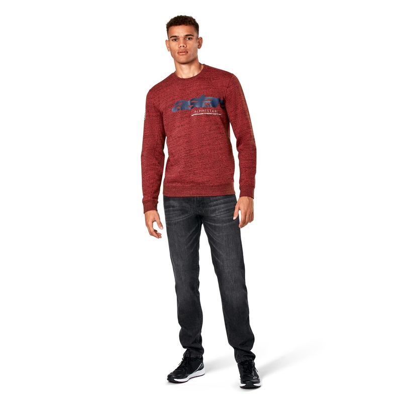 Mikina Alpinestars Episode Crew Fleece tmavě červená