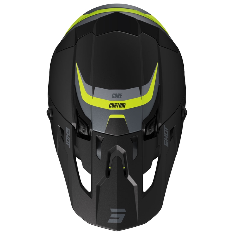 Motocross kypärä Shot Core Custom musta-fluo keltainen