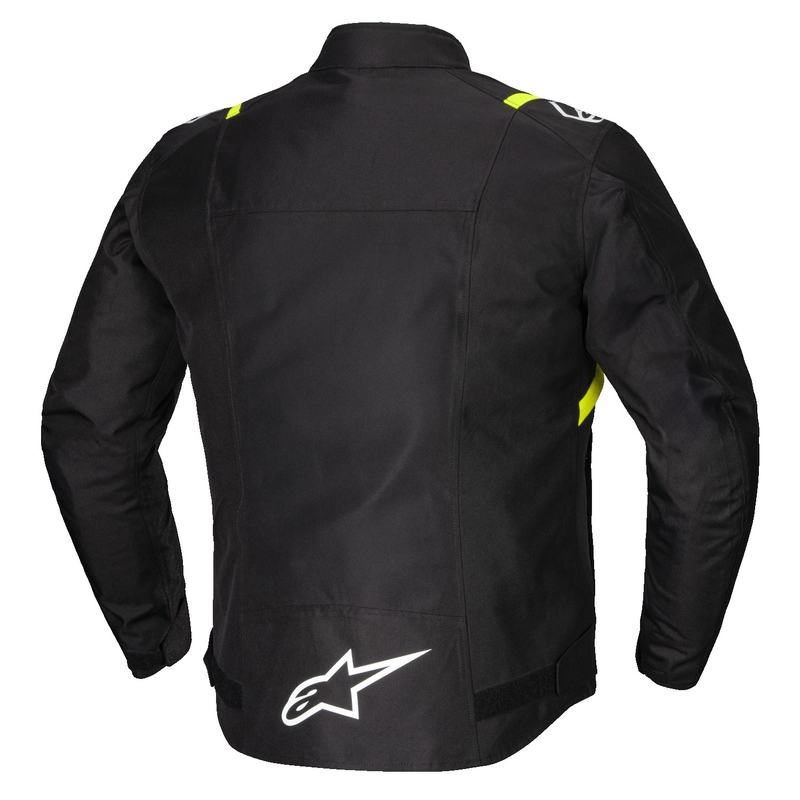 Alpinestars T-SPS 2 Vedenpitävä musta, valkoinen ja fluokeltainen moottoripyöräily takki