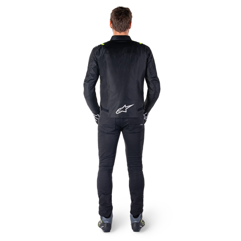 Alpinestars T-SPS 2 Vedenpitävä musta, valkoinen ja fluokeltainen moottoripyöräily takki