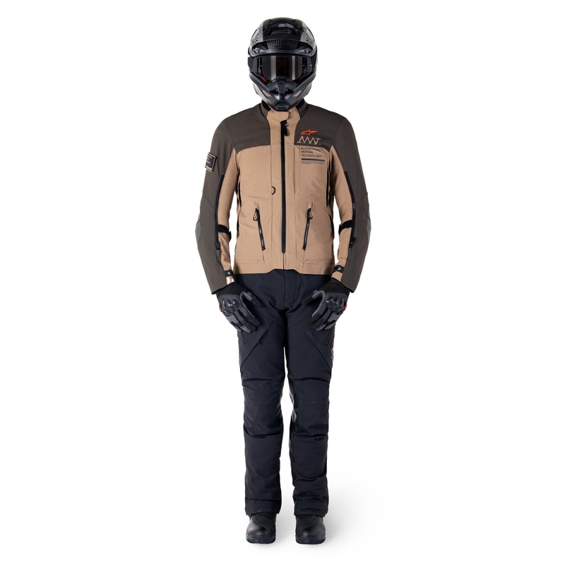 Alpinestars AMT-8 Stretch Drystar XF ruskea-khaki Moottoripyöräily takki