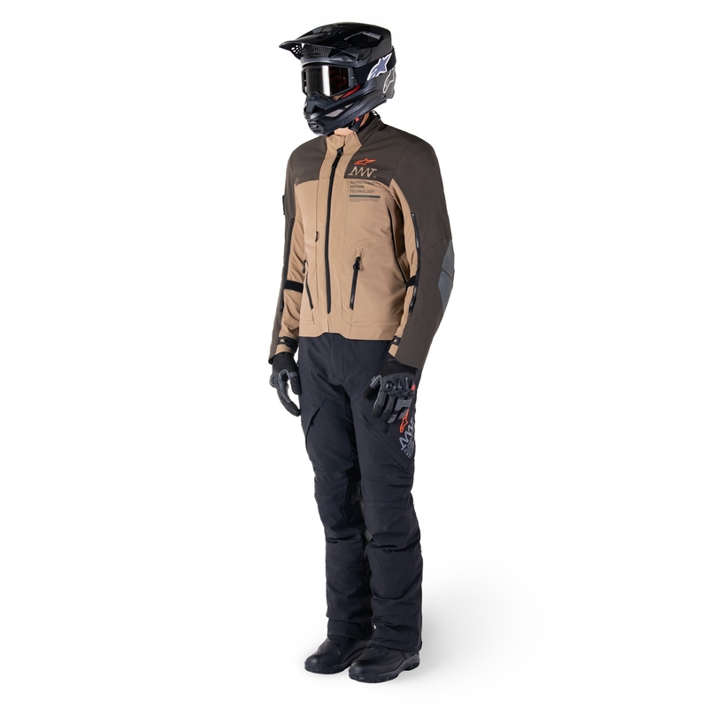Alpinestars AMT-8 Stretch Drystar XF ruskea-khaki Moottoripyöräily takki