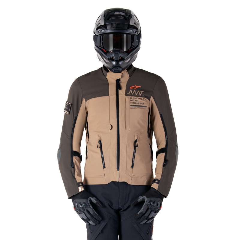 Alpinestars AMT-8 Stretch Drystar XF ruskea-khaki Moottoripyöräily takki