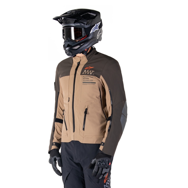 Alpinestars AMT-8 Stretch Drystar XF ruskea-khaki Moottoripyöräily takki