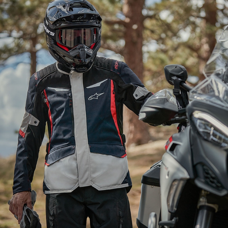 Alpinestars ST-1 Vedenpitävä moottoripyöräily takki tummansininen-musta-punainen