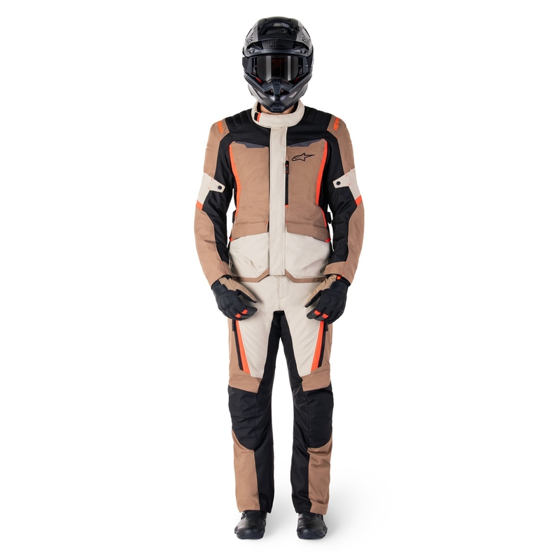 Alpinestars ST-1 Vedenpitävä khaki-hiekka-musta-fluo-punainen moottoripyörätakki