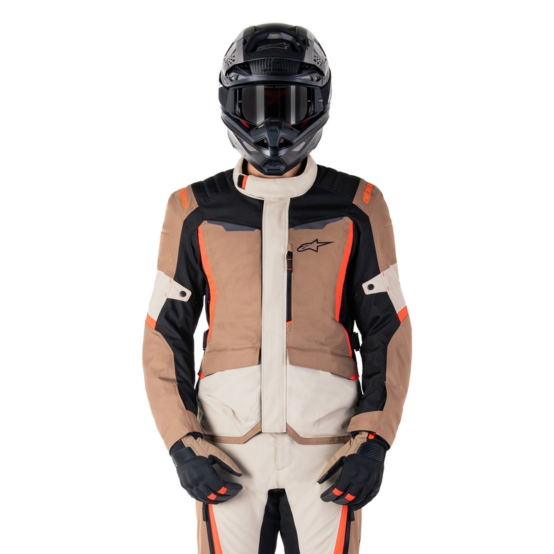 Alpinestars ST-1 Vedenpitävä khaki-hiekka-musta-fluo-punainen moottoripyörätakki