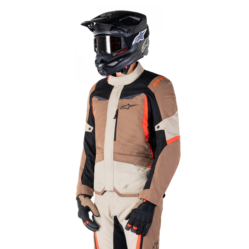 Alpinestars ST-1 Vedenpitävä khaki-hiekka-musta-fluo-punainen moottoripyörätakki
