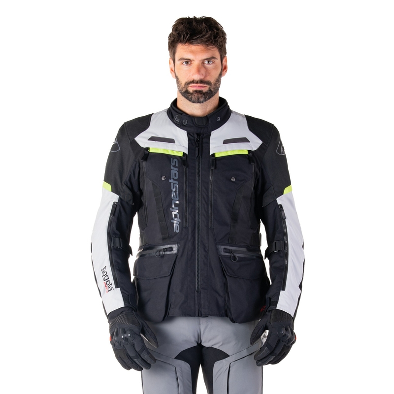 Alpinestars Bogota PRO Drystar musta-harmaa-fluo-keltainen moottoripyöräily takki