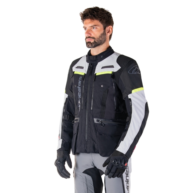 Alpinestars Bogota PRO Drystar musta-harmaa-fluo-keltainen moottoripyöräily takki