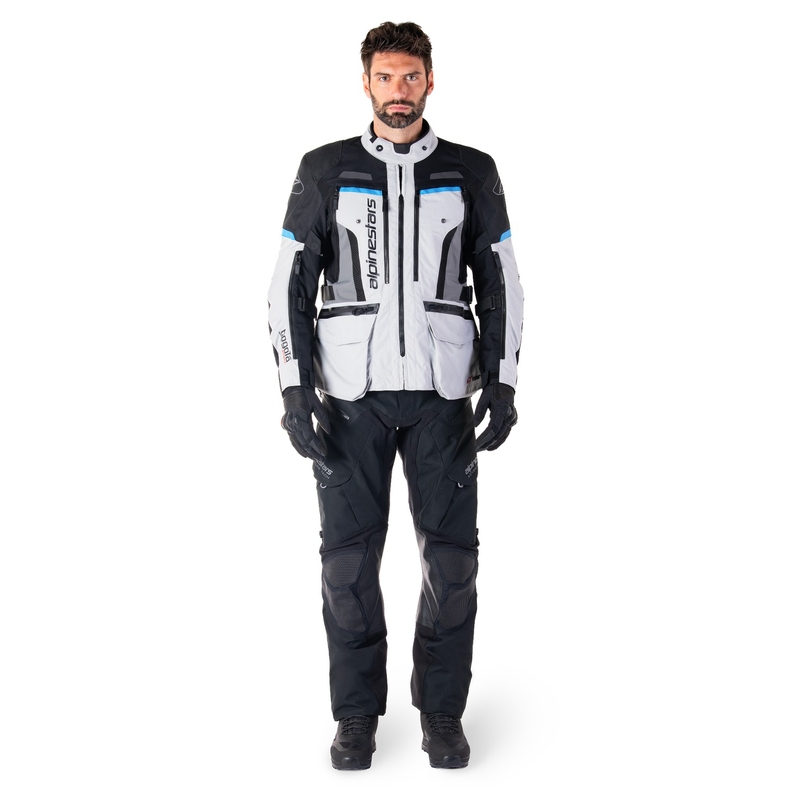 Alpinestars Bogota PRO Drystar harmaa-musta-sininen moottoripyörätakki