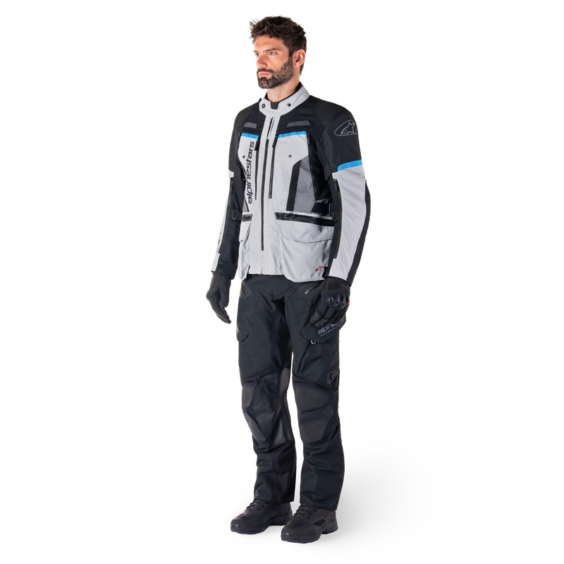 Alpinestars Bogota PRO Drystar harmaa-musta-sininen moottoripyörätakki