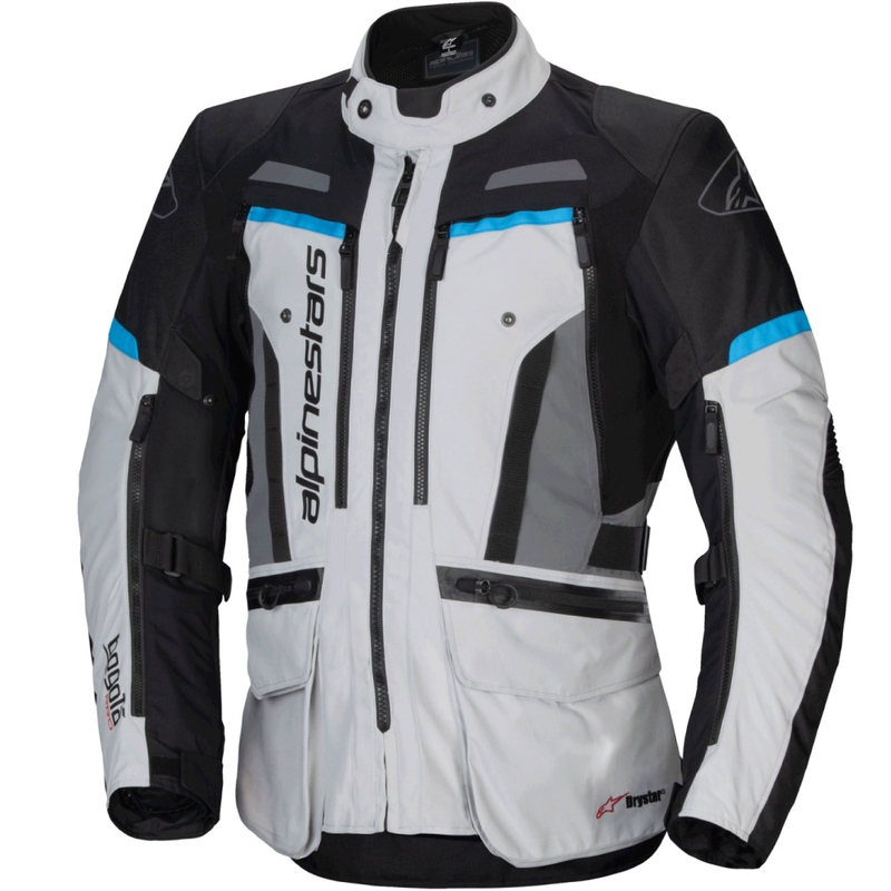 Alpinestars Bogota PRO Drystar harmaa-musta-sininen moottoripyörätakki