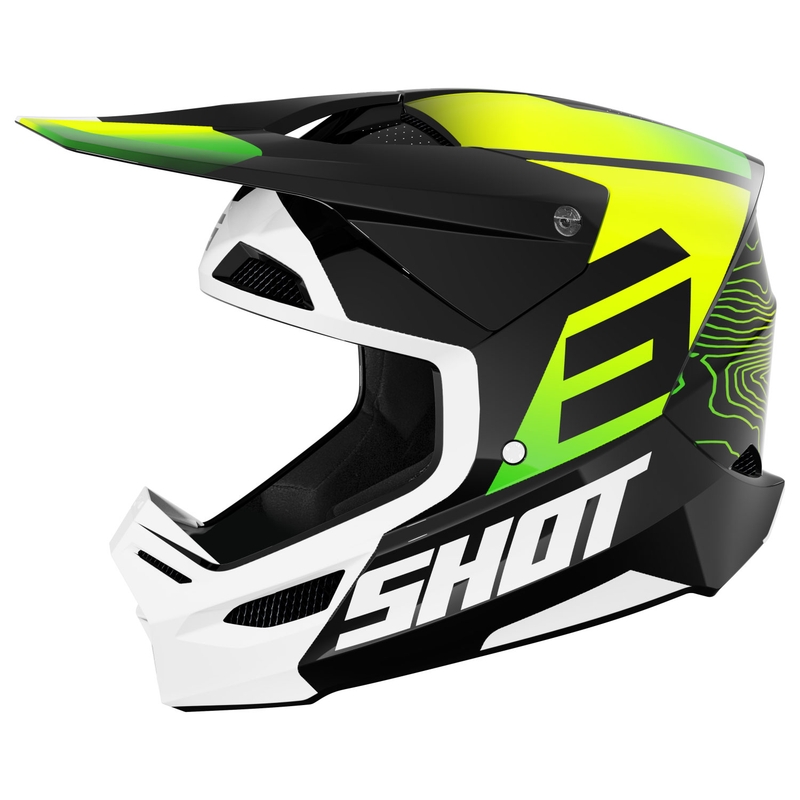 Motocross kypärä Shot Furious Apex fluo keltainen-musta