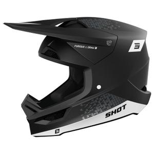 Motocross kypärä Shot Furious Draw valkoinen-musta