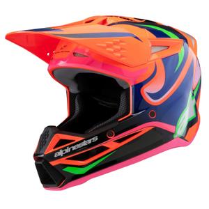 Lasten motocross kypärä Alpinestars S-M3 HAIDEN DEEGAN fluo oranssi-violetti-pink-vihreä