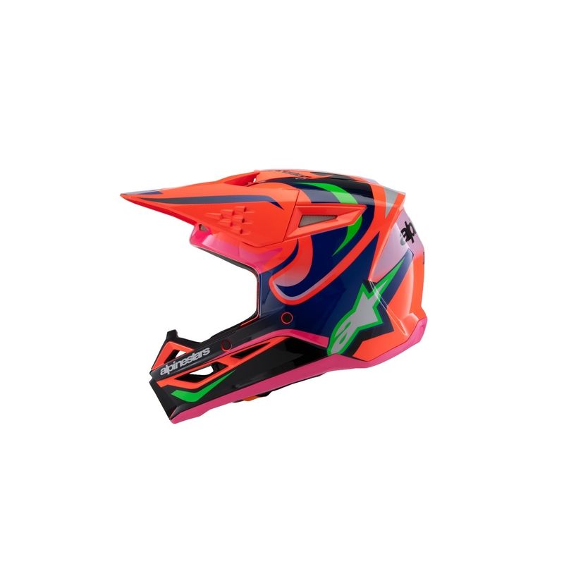 Lasten motocross kypärä Alpinestars S-M3 HAIDEN DEEGAN fluo oranssi-violetti-pink-vihreä