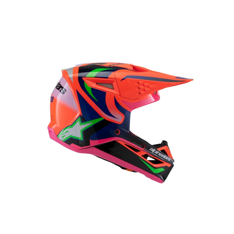 Lasten motocross kypärä Alpinestars S-M3 HAIDEN DEEGAN fluo oranssi-violetti-pink-vihreä