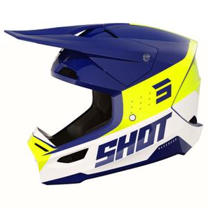 Motocross kypärä Shot Furious League sininen-fluo keltainen