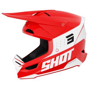 Motocross kypärä Shot Furious League punainen ja valkoinen