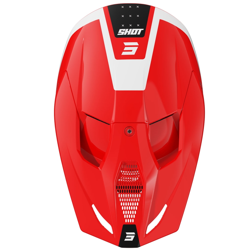 Motocross kypärä Shot Furious League punainen ja valkoinen