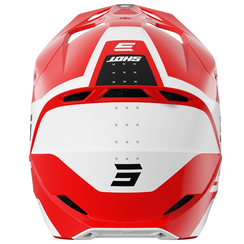 Motocross kypärä Shot Furious League punainen ja valkoinen