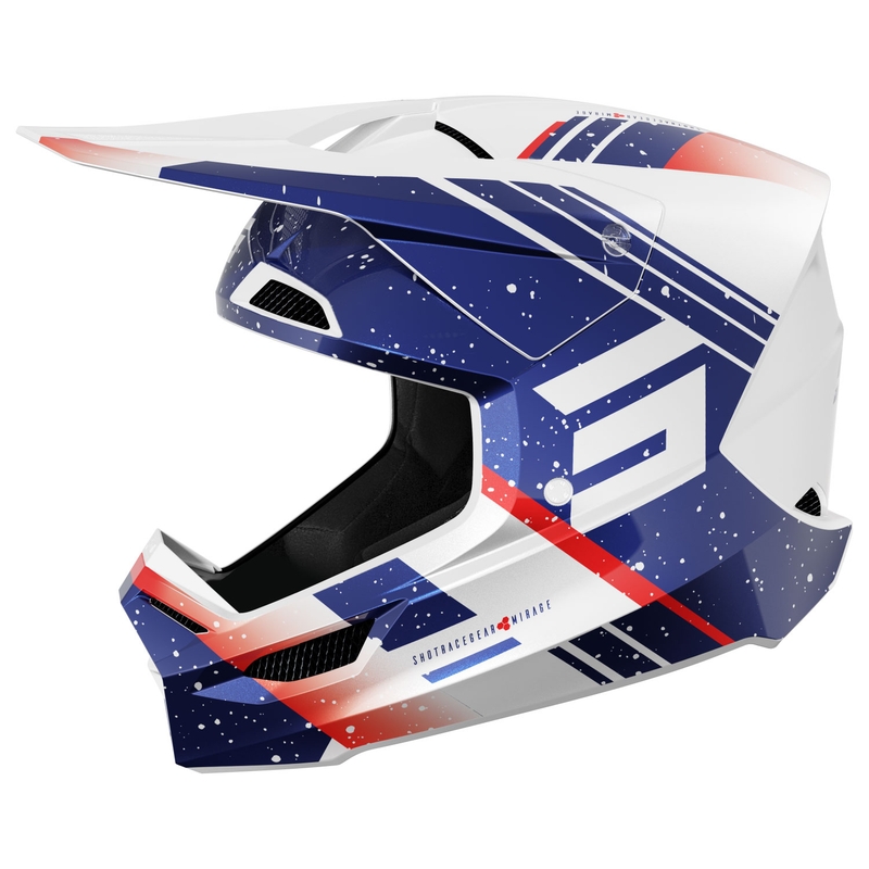 Motocross kypärä Shot Furious Mirage sininen-punainen