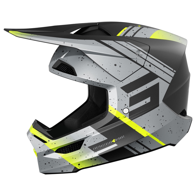 Motocross kypärä Shot Furious Mirage harmaa-fluo keltainen