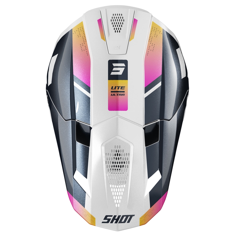 Motocross kypärä Shot Lite Ultra pearl sininen-oranssi-vaaleanpunainen