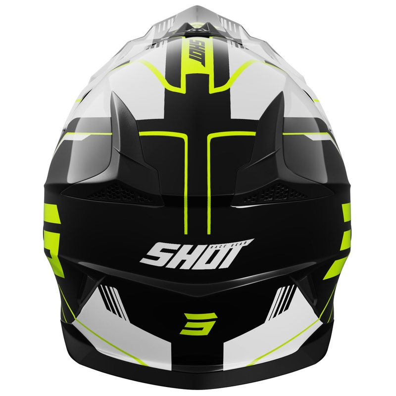 Motokrosová helma Shot Pulse Lines černo-fluo žlutá