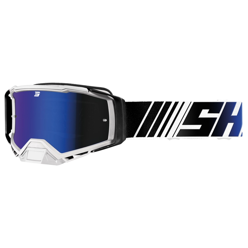 Motocross-lasit Shot Core sininen ja valkoinen iridium plexi kanssa