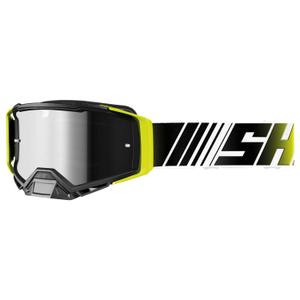 Motocross-lasit Shot Core fluo keltainen ja valkoinen iridium plexi