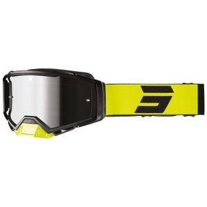 Motocross-lasit Shot Core fluo-keltaiset iridium-plexillä varustettuna