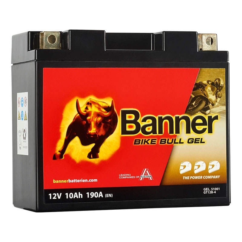 Geeliakku Banner Bike Bull GEL 510 01/BGT12B-4 - GT12B-4 12V, 10Ah, 190A